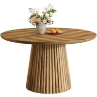 Tribesigns Esstisch 120 cm Runder Esszimmertisch für 4-6, Küchentisch im Landhausstil