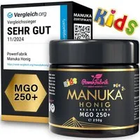 PowerFabrik Honig Manuka Honig MGO 250+ Kinder, 250g, Original aus Neuseeland, im Glas, 1 x
