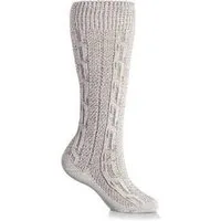 Ramona Lippert Trachtensocken Trachtensocken Herren Kniehoch – gestrickt beige meliert