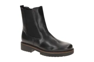 Gabor 72.731 Damen Stiefeletten Schwarz Glattleder Blockabsatz