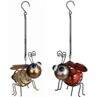 Luxform LED Gartenleuchte Luxform Bee and LadyBug Hang Hängeleuchte Solar - 2 Stück, 2 Leuchten im Set