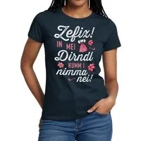 Spreadshirt T-Shirt Lustiges Dirndl Motiv Mit Spruch Für Damen Frauen T-Shirt (1-tlg)