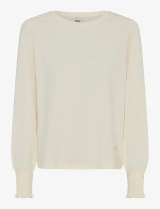 Brax Damen Langarmshirt Style CAITLIN L soft ecru, cremeweiß, Gr. 34