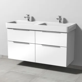 Sanipa 3way Waschtischunterbau zu Laufen Pro S Waschtisch mit 4 Auszügen, Weiß-Glanz UF78778