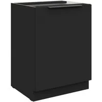 Küchen-Preisbombe Unterschrank 60 cm Küche SIENA Schwarz Küchenzeile Küchenblock Einbauküche