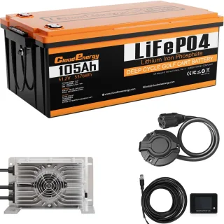 [EU Direct] Cloudenergy 48V 105Ah LiFePO4 Battery for Golf Carts & Solar Storage, 5370Wh Energy, 6000+ Cycles, Built-in