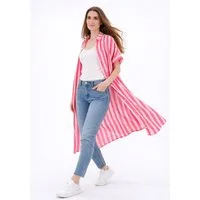 YC Fashion & Style Longbluse Hemdblusenkleid in Oversized-Passform aus reiner Baumwolle mit allover Print