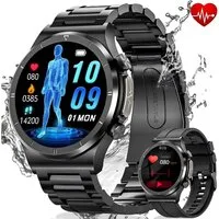 SWGOTA 2026 NEW Smartwatch Herren mit EKG+PPG/HRV/Blutdruck/BMI-Überwachung Smartwatch (3.53 cm/1.39 Zoll) IP68 Wasserdichter Smartwatch Herren Militar mit 120+ Sportmodi, austauschbaren Armbänder, Fitnesstracker mit Herzfrequenz-/SpO2überwachung Sch
