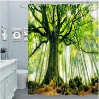M&W DAS DESIGN Duschvorhang 180x200cm Shower curtains Anti schimmel Waschbar Grün