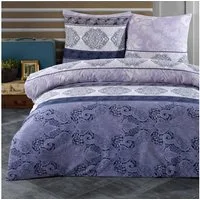 Buymax Bettwäsche Elada, Renforcé: 100% Baumwolle, 2 teilig, 155x220 cm, elegant, mit Reißverschluss, Bettwäsche-Set, Flieder Lila