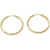 Bella Carina Paar Creolen Creolen aus 585 Gold 14 Karat, 2,5 cm, verziert, 585 Gold