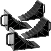 BlingBin Sicherheitskeil Unterlegkeil mit Griff Hemmschuhe Bremskeile Anhänger PKW Stütze, (4 Stück, 4-St., 15x9x10 cm), Bremskeil Anhänger PKW Wohnmobil Wohnwagen