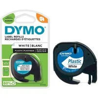 DYMO Beschriftungsband DYMO Beschriftungsband LetraTag Plastic schwarz auf weiß 12mmx4m
