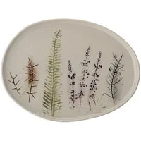 Bloomingville Servierplatte Bea, Natur, aus Steingut, 34,5 x 2 x 26 cm, Servierteller