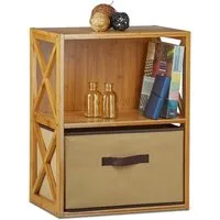 relaxdays Standregal Regal Bambus mit Korb, 2