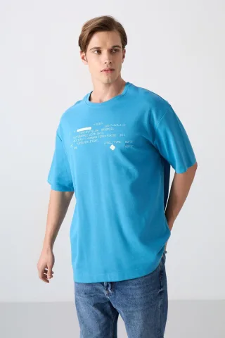 Übergröße Bedrucktes Rundhals-T-Shirt