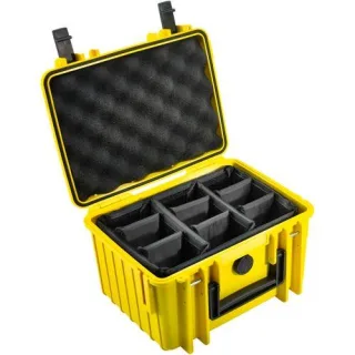 B&W Outdoor Case Type 2000 gelb mit Facheinteilung