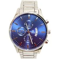 Rötting Design Quarzuhr Herrenuhr blaues Ziffernblatt Datumsanzeige in Chrono-Look Design, aus der Collection "Rötting", Handgelenkumfang 18 bis 22 cm wählbar