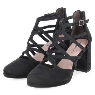 Tamaris Riemchenpumps  Schwarz - Gr. 41 -  Textil und Synthetik