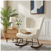 HomeMiYN Schaukelstuhl Schaukelstuhl Patchwork Sessel Schwingsessel Relaxstuhl Wohnzimmer (1 St), Aus holz