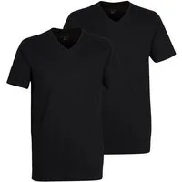 bugatti T-Shirt Bari (2er Pack) V-Ausschnitt, Kurzarm, basic, Baumwolle, weich, atmungsaktiv
