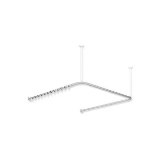 Hewi System 900 Vorhangstange 900.34.300XA 987 x 975 x 987 mm, 28 Vorhangringe, Edelstahl matt geschliffen