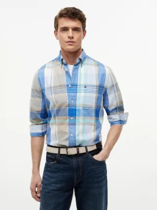 MADRAS SLUB LS SHIRT RF SHIRT Blue Orbit - Gr. - S