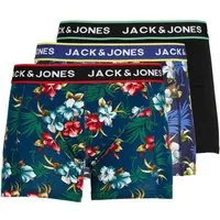 Jack & Jones Trunk JACFLOWER mit Blumenprint und elastischem Bund (Packung, 3-St) bedruckt, modisch, eng anliegend, Baumwollmischung, Bündchen