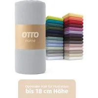 OTTO home Spannbettlaken PHYSALIS in BASIC und PREMIUM Qualität, 100% Baumwolle, Jersey (110 g/m), Gummizug: rundum, (1 Stück), für Matratzen bis 18 cm Höhe, Bettlaken, Spannbetttuch, pflegeleicht