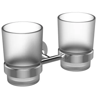 Ideal Standard doppelter Glashalter IOM, mattglas, Chrom, A9238AA A9238AA