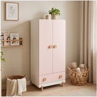 en.casa Kinderkleiderschrank »Vaarentaa« mit Schublade 126x60x41 cm Weiß/Cotton Candy