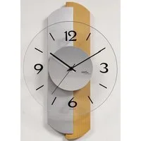 AMS Wanduhr W9209 (Made in Germany,Holz,Buche,Wohnzimmer,Esszimmer,Küche,Arbeitszimmer)
