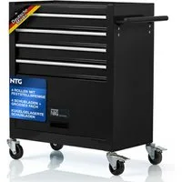 NTG Nutzfahrzeug Technik GmbH Werkstattwagen 4 Schubladen + großes Fach / Leer ohne Werkzeug Farbe Schwarz, Blackline Leer, Kugelgelagerte Schubladen - Transportsicherung