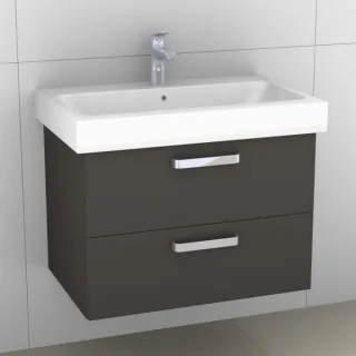Artiqua 413 Waschtischunterschrank für iCon 124075, 124078 Stahlgrau, 413-WU2L-K02-7142-88 413-WU2L-K02-7142-88