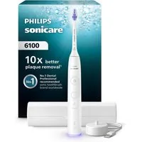 Philips Sonicare Elektrische Zahnbürste Series 6100, Aufsteckbürsten: 1 St., mit Andruckkontrolle, 2 Putzeinstellungen und 3 Intensitätsstufen