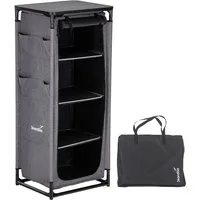 Skandika Campingschrank Ruoka, Hochschrank, Campingküche, 140 cm hoch, faltbar, klappbar (Organizer-Taschen, Reißverschluss-Zughilfen, belastbar bis 50 kg) schmall, Stecksystem ohne Werkzeug, 4 Fächer mit Einlegeböden, Camping