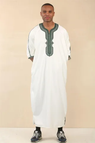 Weiße marokkanische Thobe Djellaba Jubba Robe für Herren Eid