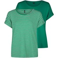 ONLY T-Shirt Damen Top MOSTER Regular Fit (2-tlg) Basic Kurzarm Tee Shirt mit Rundhalsausschnitt