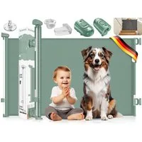 KIDIZ Türschutzgitter Treppenschutzgitter ausziehbar bis 140cm für Kinder, Babys & Haustiere (Schutzgitter für Treppen & Türen inkl. Bodenanker & Montagezubehör), Raumtrennung Absperrgitter kindersicheres Treppengitter