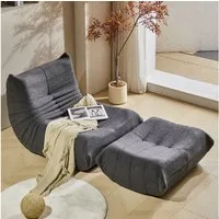MODFU Sofa Loungesessel Wohnzimmer Sofa, Teddyfleece+Schaumstoff mit hoher Dichte 2 Teile, Produkt als komprimierte Verpackung