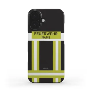Handyhülle COVRZ | Feuerwehr | Slim Case | Schwarz | Personalisierbar | iPhone 16 15 14 13 Plus Pro Max, Samsung Galaxy S25 S24 S23 S22 S21 uvm. iPhone 16 Ohne