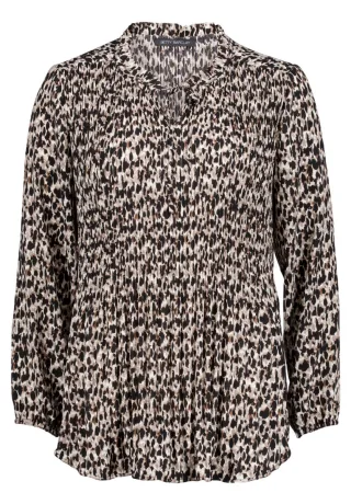 Betty Barclay - Gemusterte Plisseebluse beige - Gr. - 36