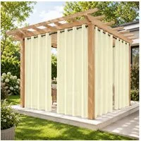 Sunicol Outdoorvorhang Transparent spritzwassergeschützt Außenvorhang mit Ösen Gardinen (2 St), Voile Sichtschutz für Pavillon Terrasse Pergola Balkon Garten