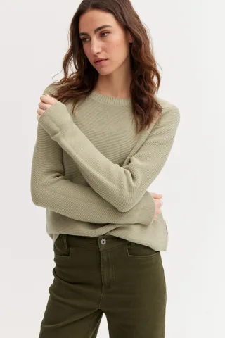 THE FASHION PEOPLE - NOS Pullover reverse knit 557 misty sage - Gr. - XXL