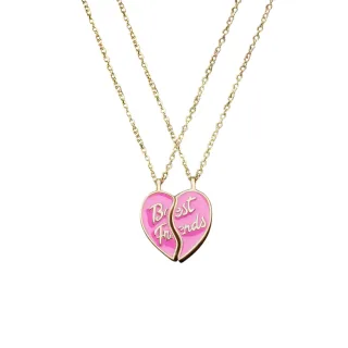 Chiara Ferragni - Damen Edelstahl Herz Halskette mit Anhänger (Pink/Gold)