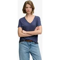 Superdry T-Shirt STUDIOS SLUB EMB VEE TEE Baumwollmischung, relaxed fit