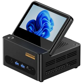 AOOSTAR G-FLIP Mini PC With 5 Inch Foldable Screen AMD Ryzen 7 H255 8 Cores 16 Threads 24GB DDR5 1TB SSD Windows 11 Pro