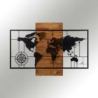 Wallity Wanddekoobjekt 85 x 58 cm (1 St), Metall-Holz-Kombination, Dekoratives Wanddesign