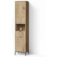 Livinity® Hochschrank ATERNO, Viking Oak, 40 x 190 cm mit Tür und Schublade