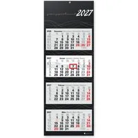 Kamber Office Wandkalender 4-Monatskalender 2027 mit Schieber Büro Kalender, Viermonatskalender 2027 groß mit Datumsschieber Jahreskalender faltbar